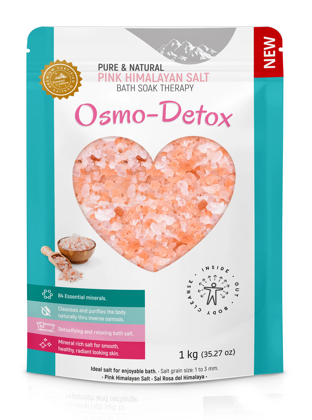 Sal Rosa del Himalaya, para baños desintoxicantes y relajantes 1 kg